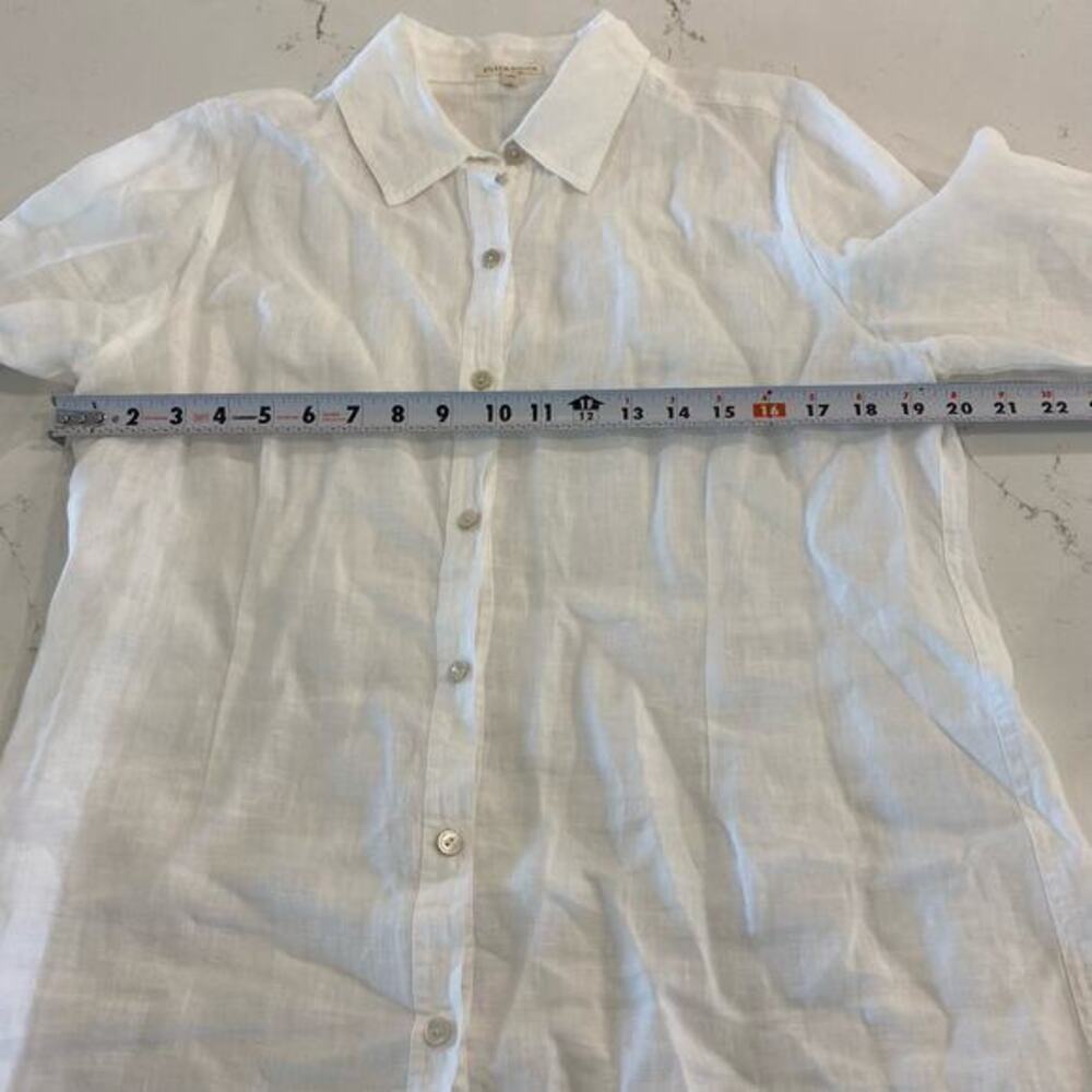 Eileen Fisher 100% Irish‎ Linen Button Up Top Tunic Size Medium - Picture 7 of 11